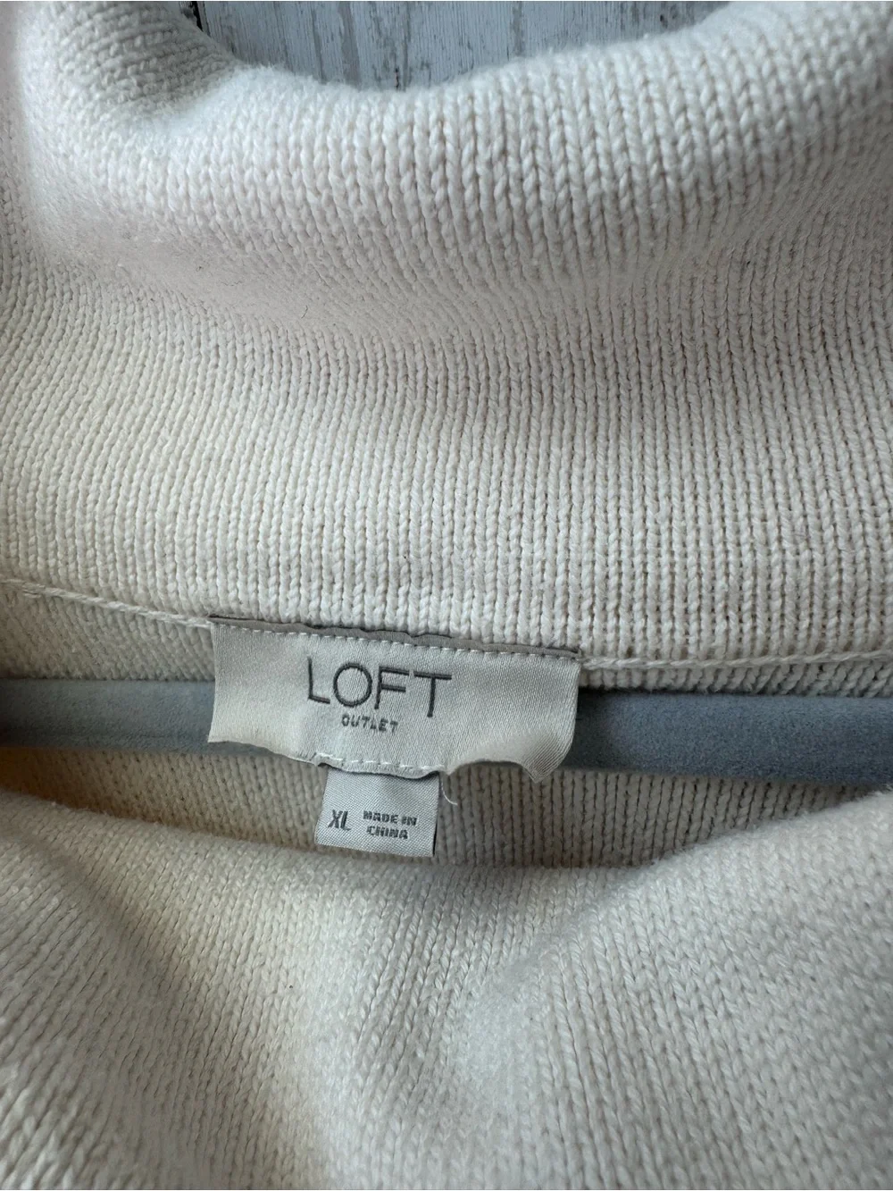 Loft Women's Cream Cowl Neck Sweater size XL - Picture 3 of 8